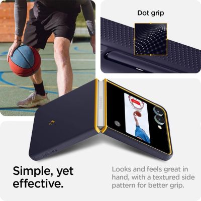 4. Etui Nano Pop Mag MagSafe na Samsung Galaxy Z Flip 7 - granatowo-żółte