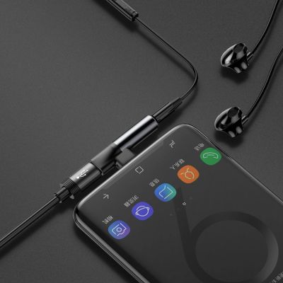 7. Baseus Audio Converter L41 adapter przejściówka ze złącza USB-C na port USB-C + gniazdo słuchawkowe 3,5 mm czarny (CATL41-01)