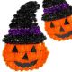 6. FIGURKA DEKORACYJNA DYNIA 35CM HALLOWEEN FIOLETOWY PASEK