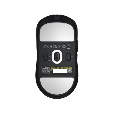 6. HATOR Quasar 3 Pro Wireless myszka Gaming Po prawej stronie RF Wireless + Bluetooth + USB Type-C Optyczny 30000 DPI