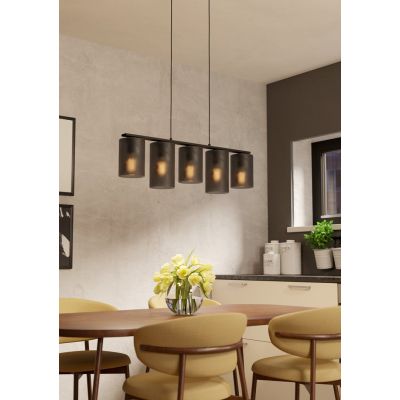 4. Lampa EGLO Colomera, elastyczny uchwyt, czarny, szary, stal, szkło