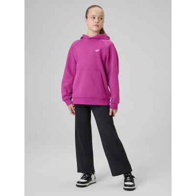 5. Bluza dresowa loose z kapturem dziewczęca 4F 4FJRSS26TSWSF3040-53S