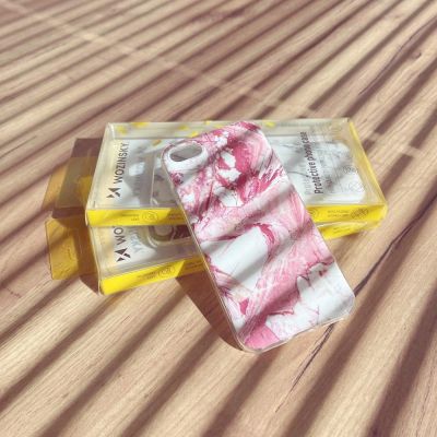 3. Wozinsky Marble żelowe etui pokrowiec marmur Xiaomi Mi 10 Lite różowy