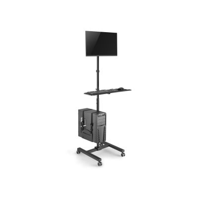 3. Wyposażenie - Wózek na płaski panel / obudowa komputera - plastikowa, stal nierdzewna - rozmiar ekranu: 43,2-81,3 cm (17"-32") - wolnostojący