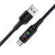 4. Kabel Acefast C7-04 USB-A USB-C 60W 1.2m z wyświetlaczem - czarny