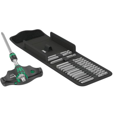 7. WERA zestaw końcówek z grzechotką typu T 1/4" 17 części w etui KRAFTFORM KOMPAKT 400 RA SET1