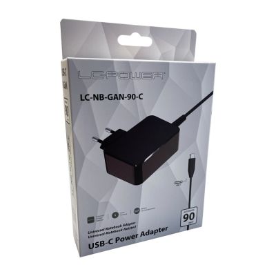 4. LC-Power LC-NB-GAN-90-C ładowarka do urządzeń przenośnych Laptop Czarny Prąd przemienny Wewnętrzna
