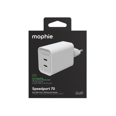 7. mophie Speedport 70 Uniwersalne Biały Prąd przemienny Szybkie ładowanie Wewnętrzna