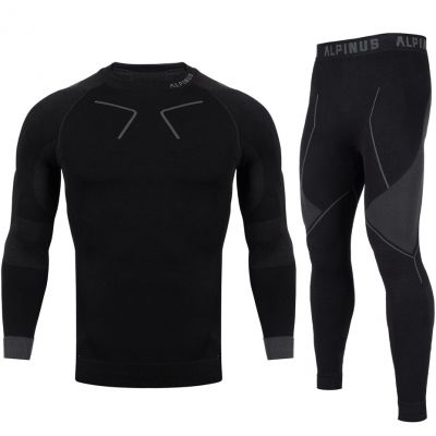 Bielizna termoaktywna Alpinus Tactical Base Layer Set czarno-szara M GT43276