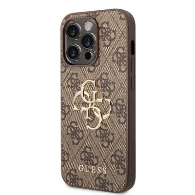 2. Etui Guess 4G Big Metal Logo do iPhone 15 Pro - brązowe