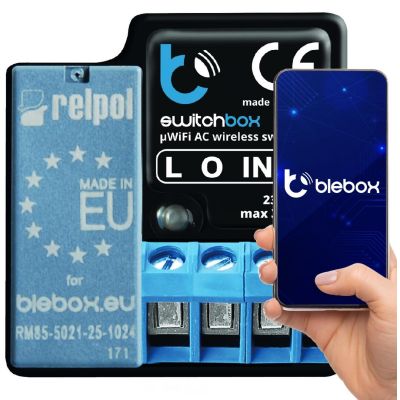 2. BLEBOX switchbox v3 - WYŁACZNIK 230V Z POMIAREM ZUZYCIA ENERGII