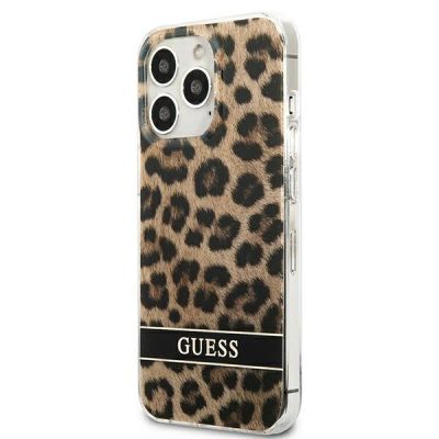 2. Etui Guess Leopard na iPhone 13 Pro / iPhone 13 - brązowe