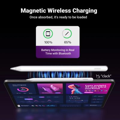 2. Rysik Ugreen LP653 z ładowaniem bezprzewodowym do tabletów iPad - biały