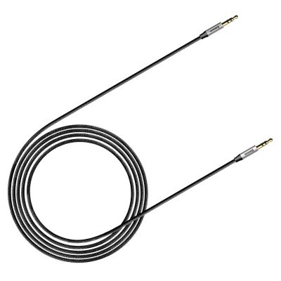 9. Baseus Yiven M30 kabel audio stereo AUX 3,5 mm męski mini jack 1,5m srebrno-czarny (CAM30-CS1)