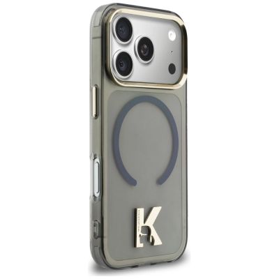 4. Etui Karl Lagerfeld IML K Head Logo MagSafe na iPhone 17 Pro - czarne