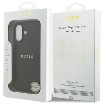 8. Etui Guess Grained Ring MagSafe do iPhone 17 - czarne