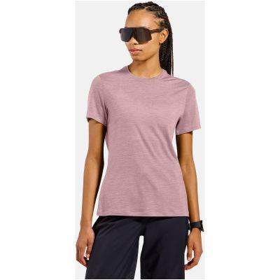 Koszulka z krótkim rękawem damska ODLO T-shirt crew neck s/s MERINO TENCEL PLAIN TEE różowa