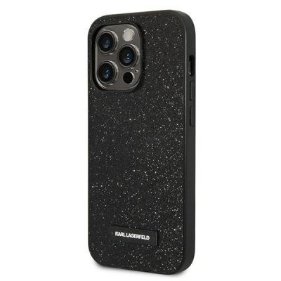 2. Etui Karl Lagerfeld Glitter Plaque Logo na iPhone 14 Pro Max - czarne