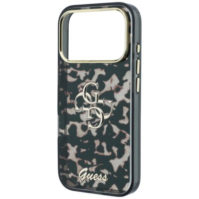 6. Etui Guess IML 4G Script Metal na iPhone 17 Pro Max / 18 Pro Max - czarno-brązowe