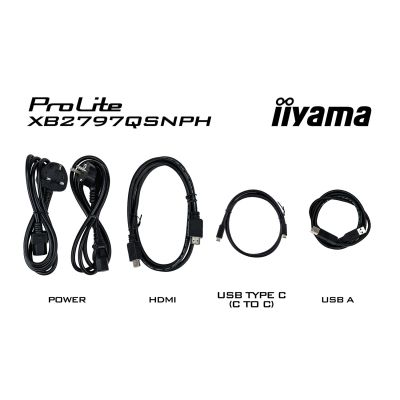23. iiyama ProLite XB2797QSNPH-B1 27IN IPS LCD 4MS 2560X1440 350CD/M2 HDMI/DP/USB 2 monitor komputerowy 68,6 cm (27") 2560 x 1440 px Quad HD Czarny