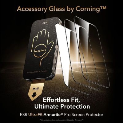 2. Szkło hartowane ESR UltraFit Armorite Pro na iPhone 16 Pro / 17 - przezroczyste