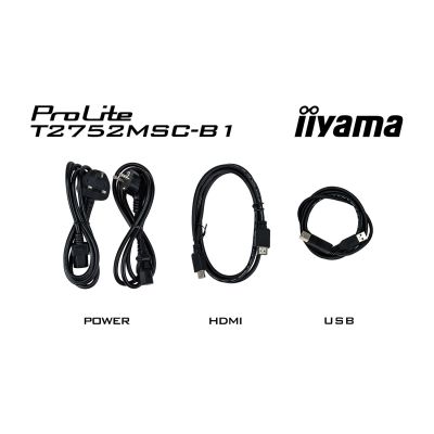 16. Monitor iiyama ProLite T2752MSC-B1 komputerowy 68,6 cm (27") 1920 x 1080 px Full HD LED Ekran dotykowy Czarny