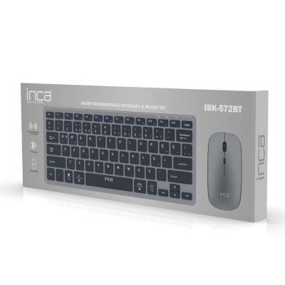 6. Inca IBK-572BT klawiatura Dołączona myszka RF Wireless + Bluetooth Czarny
