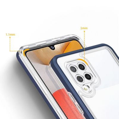 4. Clear 3in1 etui do Samsung Galaxy A42 5G żelowy pokrowiec z ramką niebieski
