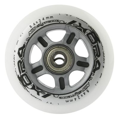 20. PU 84x24 82A PRZEZROCZYSTE (4 szt.) + ABEC-7 CHROME (8 szt.) ZESTAW NILS EXTREME