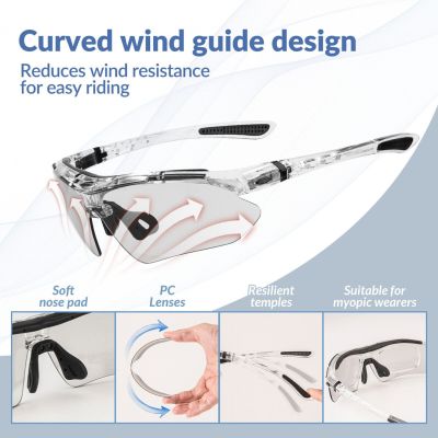 4. Rockbros okulary sportowe 0089 srebne polaryzacja