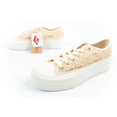 17. Lee Cooper buty sportowe damskie trampki koronkowe ażurowe platforma