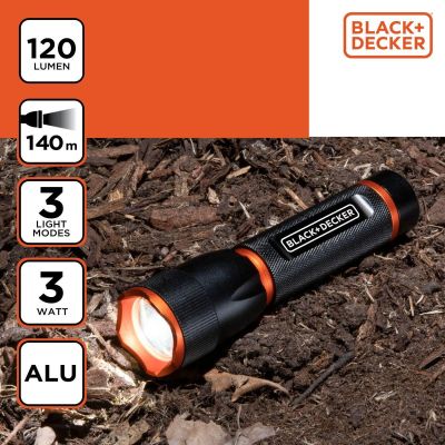6. LATARKA TAKTYCZNA ALUMINIOWA 3W 120LUMENÓW BLACK + DECKER