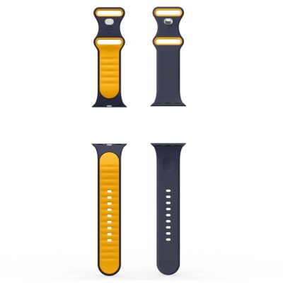 6. Pasek Spigen Nano Pop na Apple Watch 40 / 41 / 42 mm - granatowo-pomarańczowy