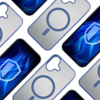 12. Etui 3mk Frosty MagCase Blue na Apple iPhone 16 Plus - przezroczyste