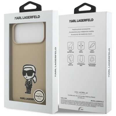 8. Etui Karl Lagerfeld Silicone Karl Sketch & Logo MagSafe na iPhone 17 Pro Max - brązowe