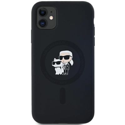 3. Etui Karl Lagerfeld Silicone Karl&Choupette MagSafe na iPhone 11 / Xr - czarne