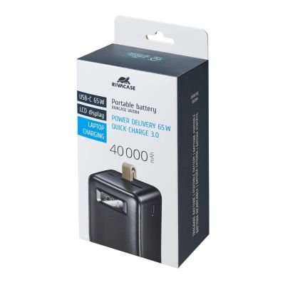 18. Rivacase VA1084 bank mocy Litowo-polimerowy (LiPo) 40000 mAh Czarny