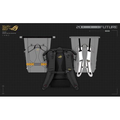 15. ASUS ROG SLASH Backpack Edition 20 plecak Plecak rolowany Czarny Poliester, Skóra woskowana (Pull Up)