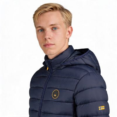 11. Kurtka męska Geographical Norway AMIGOBADGE LONG HOOD DB NAVY MEN 233 NAVY (WY8852H/GN-MARINE)