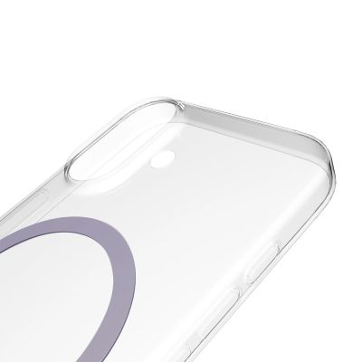 7. Etui Puro Lite Mag TPU+PC kompatybilne z MagSafe na iPhone 17 - przezroczyste z różowym pierścieniem