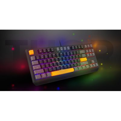 14. GENESIS Thor 230 TKL klawiatura Gaming USB + RF Wireless + Bluetooth QWERTY Czarny, Szary, Pomarańczowy