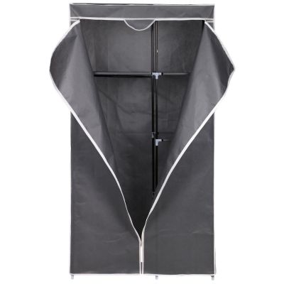 SZAFA TEKSTYLNA GARDEROBA 90x45x170CM CIEMNO-SZARA 8811