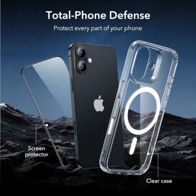 5. Zestaw ESR Classic Hybrid MagSafe + Szkło hartowane na iPhone 17 - przezroczyste