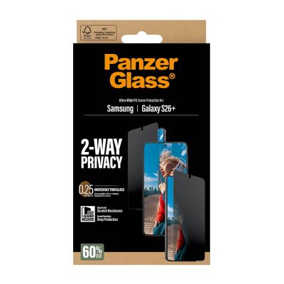 3. PanzerGlass ® 2-Way Privacy Screen Protector Samsung Galaxy S26+ | Ultra-Wide Fit w. EasyAligner Przezroczysta ochrona ekranu 1 szt.