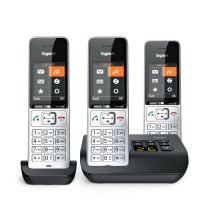 Telefon bezprzewodowy Gigaset 500A Comfort Trio - Automatyczna sekretarka - ECO DECT\GAP\CAT-iq - Srebrny + 2 dodatkowe słuchawki