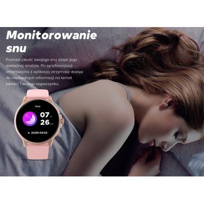 18. Smartwatch Damski GRAVITY GT12-7 Czarny Pasek Silikonowy + Srebrna Bransoleta