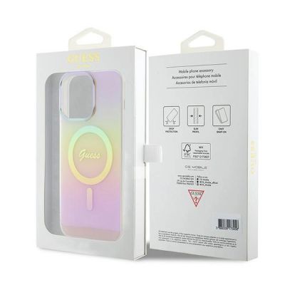 8. Etui Guess IML Iridescent MagSafe do iPhone 15 Pro Max - różowe