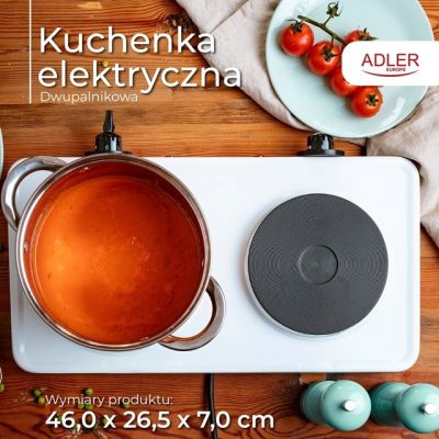 13. Kuchenka elektryczna dwupalnikowa ADLER AD 6520