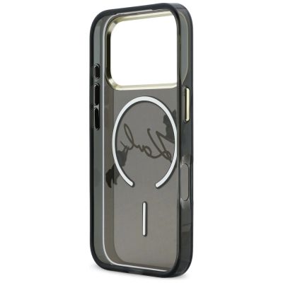 7. Etui Karl Lagerfeld IML Choupettes Karl  Script Logo MagSafe na iPhone 17 Pro - czarne