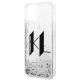 6. Etui Karl Lagerfeld Liquid Glitter Big KL na iPhone 14 - srebrne